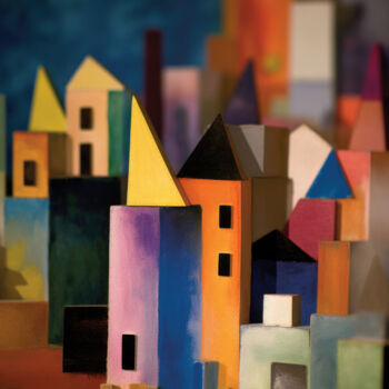 Arts numériques intitulée "Town 07" par Tsomi, Œuvre d'art originale, Travail numérique 2D