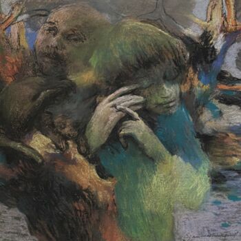 Peinture intitulée "Relations réciproqu…" par André Sofine, Œuvre d'art originale, Pastel