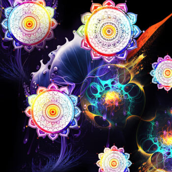 Digital Arts titled "Mandalas" by Vyctoire Sage, Original Artwork, Photo Montage