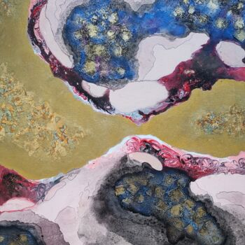 Collages titulada "Desert Sand and Dro…" por Lynda Rosemarie Stevens, Obra de arte original, Collages