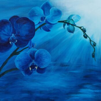 Painting titled "Orchidées" by Colette Tournier, Original Artwork, Acrylic
