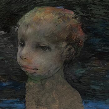 Peinture intitulée "Petit garçon" par André Sofine, Œuvre d'art originale, Pastel Monté sur Carton