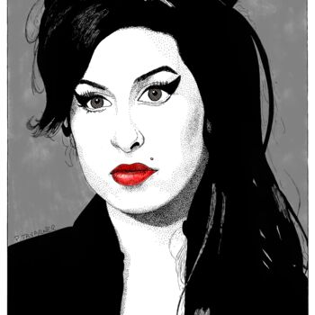 Digital Arts με τίτλο "Amy Winehouse coule…" από Pascal Tavarner, Αυθεντικά έργα τέχνης, Μελάνι
