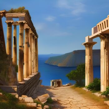 Digital Arts με τίτλο "Greek island 0000" από Michael C Bertsch, Αυθεντικά έργα τέχνης, 2D ψηφιακή εργασία