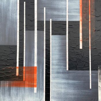 Painting titled "STRUCTURE" by Pascal Brel, Original Artwork, Acrylic Mounted on Wood Stretcher frame