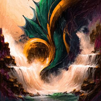Digital Arts titled "Niagara Monster : A…" by Gerry Martinez, Original Artwork, Digital Painting