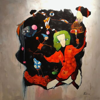 Painting titled "Étirer le temps" by Claude Lépine, Original Artwork, Acrylic