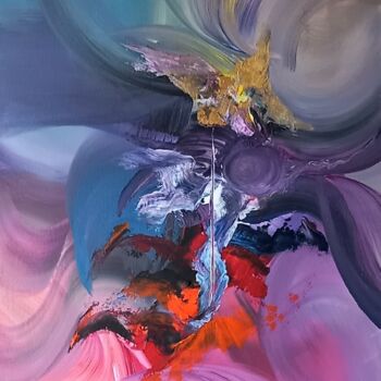 Pintura titulada "FOUGUE / ARDOUR" por Michele Madeleine Guillot, Obra de arte original, Acrílico Montado en Bastidor de cam…