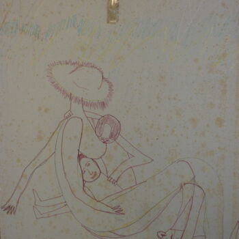 Peinture intitulée "l'amour physique" par Ludovic Grumel, Œuvre d'art originale, Crayon
