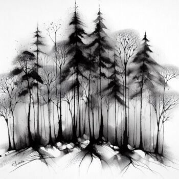 제목이 "forestry"인 디지털 아트 Si Levin로, 원작, AI 생성 이미지 artwork_cat.에 장착됨