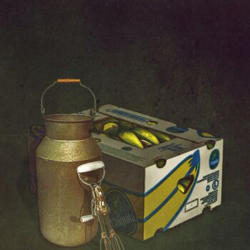Photography titled "BANANA MILKSHAKE •…" by Astr, Original Artwork, Manipulated Photography Mounted on Wood Stretcher frame