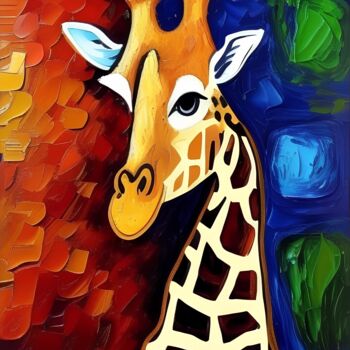 Digitale Kunst mit dem Titel "Giraffe" von Michael C Bertsch, Original-Kunstwerk, 2D digitale Arbeit