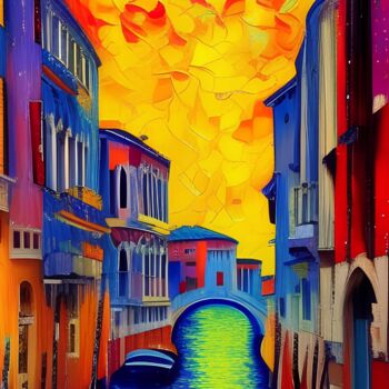 Digital Arts με τίτλο "Venice Italy" από Michael C Bertsch, Αυθεντικά έργα τέχνης, 2D ψηφιακή εργασία