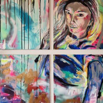Painting titled "NOW, YOU CAN BUY ME" by Lorie Renaud, Original Artwork, Acrylic Mounted on Wood Stretcher frame
