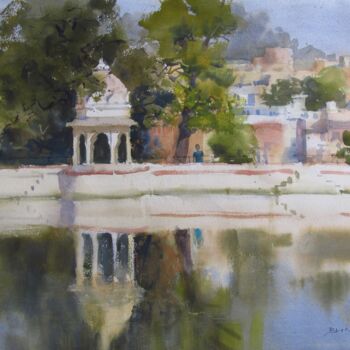 Painting titled "Soft reflection" by Bhargavkumar Kulkarni, Original Artwork, Watercolor