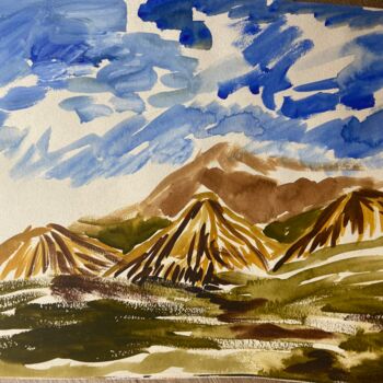 "Sicilian Peaks" başlıklı Tablo Aurélie Belleveau tarafından, Orijinal sanat, Guaş boya