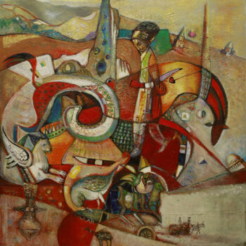 Peinture intitulée "Paradoxical motive…" par Allamyrat Muhammedov, Œuvre d'art originale, Acrylique