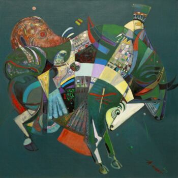 Pittura intitolato "The rhythm of the t…" da Allamyrat Muhammedov, Opera d'arte originale, Olio