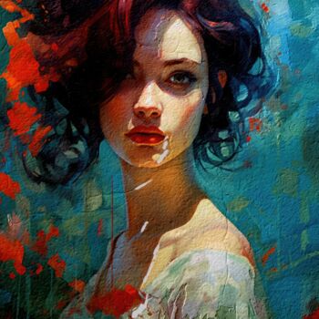 数字艺术 标题为“Runaway Girl : Abst…” 由Gerry Martinez, 原创艺术品, 数字油画