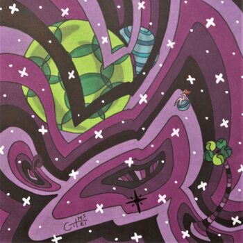 Dessin intitulée "Galaxie Vador dans…" par Vincent Gibert, Œuvre d'art originale, Marqueur