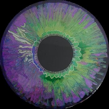 Painting titled "Iris 07" by Sabine.Zao, Original Artwork, Acrylic Mounted on Wood Stretcher frame