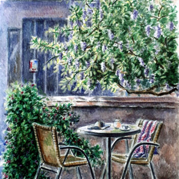Peinture intitulée "Coin paisible" par Jean-Paul Ramon, Œuvre d'art originale, Aquarelle