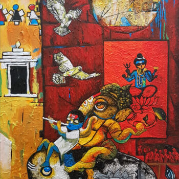Pittura intitolato "“WISDOM OF TRUTH” K…" da Joyanto Deb, Opera d'arte originale, Acrilico