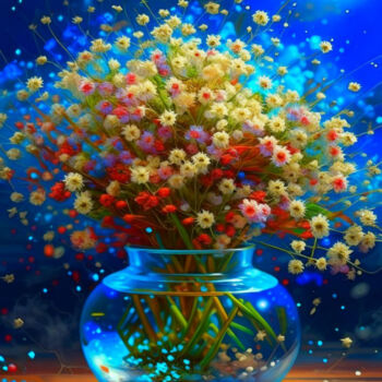 "gypso flower" başlıklı Dijital Sanat Si Levin tarafından, Orijinal sanat, AI tarafından oluşturulan görüntü artwork_cat. üz…