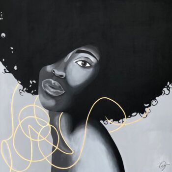 Pintura titulada "Contemplative Aura:…" por Olga Tiho, Obra de arte original, Acrílico Montado en Bastidor de camilla de mad…