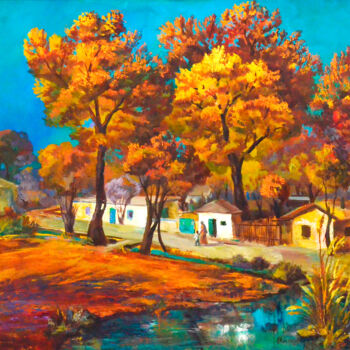 Ζωγραφική με τίτλο "Autumn 2017" από Hojamuhammet Churiyev, Αυθεντικά έργα τέχνης, Λάδι