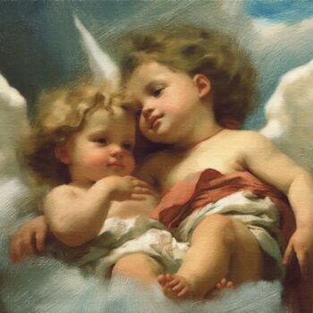 Digital Arts titled "Cherub Painting : R…" by Gerry Martinez, Original Artwork, Digital Painting