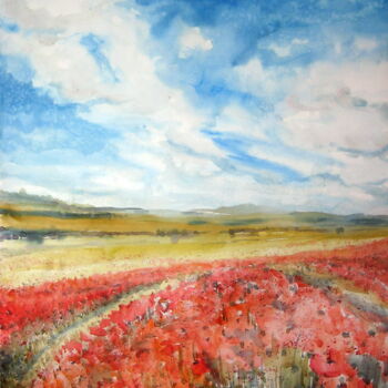 Peinture intitulée "Моя Україна" par Volodimir Kudlai, Œuvre d'art originale, Aquarelle
