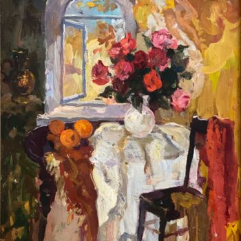 Peinture intitulée "Automne doré" par Youri Gorodnitchev, Œuvre d'art originale, Huile