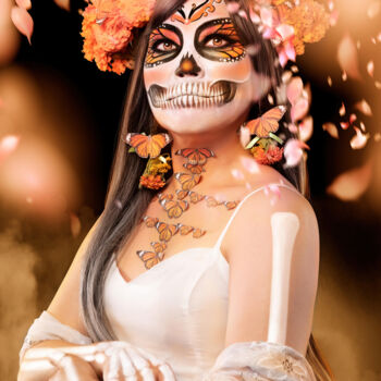 Photography titled "La Catrina with Mon…" by R&N Photography, Original Artwork, Digital Photography