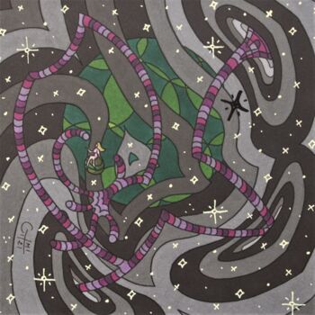 Dessin intitulée "Galaxie Vador dans…" par Vincent Gibert, Œuvre d'art originale, Marqueur