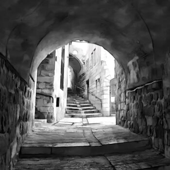 Arte digitale intitolato "Jerusalem Dreamscape" da Joseph Anthony Quattromini, Opera d'arte originale, Pittura digitale