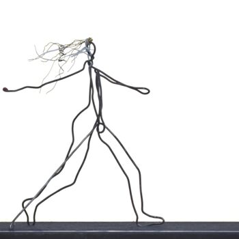Sculpture titled "Fondeuse.2" by Pascal Borgo, Original Artwork, Wire