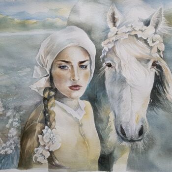Malerei mit dem Titel "Horst braut" von Anastasia Weishaupt, Original-Kunstwerk, Aquarell