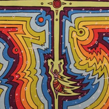 Dessin intitulée "Et la lumière fut ,…" par Vincent Gibert, Œuvre d'art originale, Marqueur