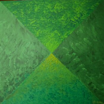 Malerei mit dem Titel "COMPOSITION VERTE" von Jean-Marc Gayraud, Original-Kunstwerk, Acryl Auf Keilrahmen aus Holz montiert