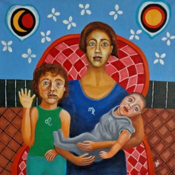 Peinture intitulée "Family" par Krisline, Œuvre d'art originale, Huile
