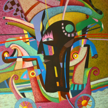 Painting titled "Anisotropes" by Andrej Losovoj, Original Artwork, Oil Mounted on Wood Stretcher frame