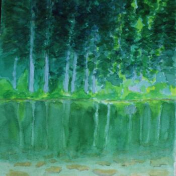 Peinture intitulée "Reflets 4" par Philip Moreau, Œuvre d'art originale, Aquarelle