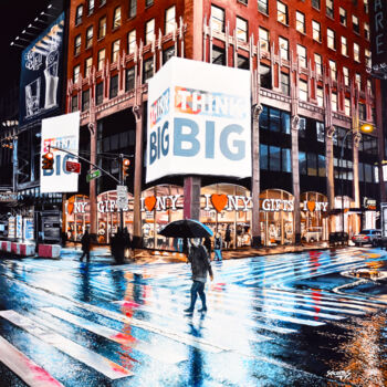 Ζωγραφική με τίτλο "Think Big (New York…" από Sócrates Rízquez, Αυθεντικά έργα τέχνης, Σμάλτο Τοποθετήθηκε στο Αλουμίνιο