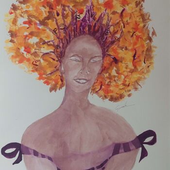 Peinture intitulée "Solaire" par Cegede, Œuvre d'art originale, Encre