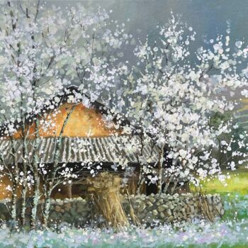 Ζωγραφική με τίτλο "Highland in spring" από Thi Dung Nguyen, Αυθεντικά έργα τέχνης, Ακρυλικό