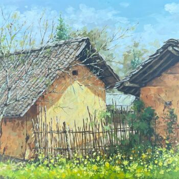Schilderij getiteld "Chút nắng đầu đông…" door Thi Dung Nguyen, Origineel Kunstwerk, Acryl