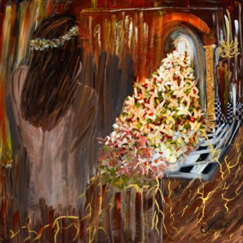Painting titled "Sueños de mujer" by Maraid Suley Britto, Original Artwork, Acrylic Mounted on Wood Stretcher frame