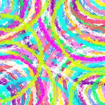 数字艺术 标题为“Colorful Circles -…” 由Vafa Majidli, 原创艺术品, 数字油画