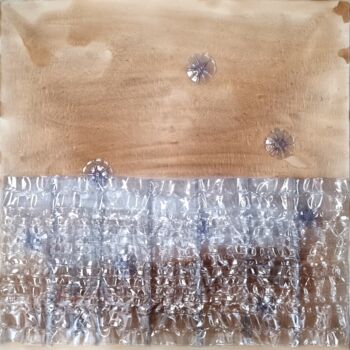 「At The Sea」というタイトルの絵画 Veronika Postaによって, オリジナルのアートワーク, アクリル ウッドストレッチャーフレームにマウント